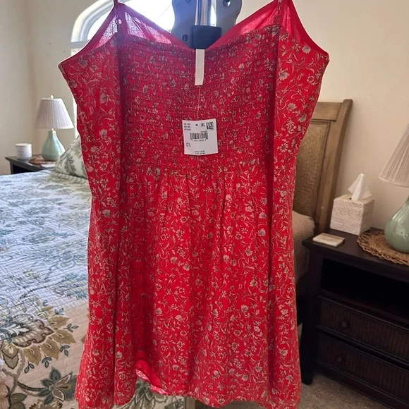 American Eagle Outfitters Red and White Floral Mini Dress - Picture 3 of 4